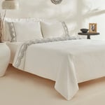 Karaca Home Orvin %100 Pamuk Çift Kişilik Nakışlı Nevresim Takımı Beyaz