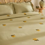 Karaca Home Sunflower %100 Pamuk Müslin Çift Kişilik Pike Takımı Adaçayı