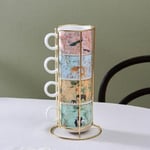 KARACA LAVİNYA 4'LÜ STANDLI MUG/ÇAY FİNCANI