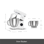 Karaca Mastermaid Chef Ultra D2000W Dijital Ekranlı Hamur Yoğurma Makinesi 7L