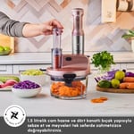 Karaca Mastermaid Prosteel 2500W 6 Bıçaklı Uzun Blender Ayaklı Cam Mutfak Robotu, Rosegold