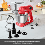 Karaca Multichef Artisan Kıyma Çekme/ Sucuk-Sosis/İçli Köfte Aparatlı Digital Ekran Tam Döküm Kıyma Aparatlı Hamur Yoğurma Makinesi 7L