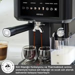 Karaca MyCaffe Barista S10 Entegre Süt Hazneli, Espresso, Latte ve Cappuccino Makinesi Matte Black