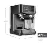 Karaca MyCaffe Barista S10 Entegre Süt Hazneli, Espresso, Latte ve Cappuccino Makinesi Matte Black