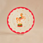 Karaca New Year Yılbaşı Carousel Pasta Tabağı Horse 20 cm