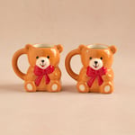 Karaca New Year Yılbaşı Lovely Bear 2 Kişilik Kahve Fincan Takımı 110 ml