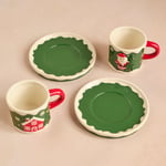 Karaca New Year Yılbaşı Santa House 2 Kişilik Kahve Fincan Takımı 110 ml