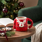 Karaca New Year Yılbaşı Sweater Deer Kırmızı Kupa 400 ml