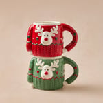 Karaca New Year Yılbaşı Sweater Deer Kırmızı Kupa 400 ml