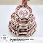 Karaca Old Town 24 Parça 6 Kişilik Yemek Takımı Bordo