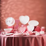 Karaca Pink Love Çukur Tabak Beyaz 20 cm