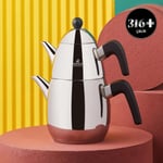 Karaca Power Steel-Pro Tokyo Çaydanlık Takımı Orta Siyah