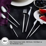 Karaca Red Carpet Collection 316+ Moongate Platin 12 Kişilik 84 Parça Çatal Kaşık Bıçak Takımı