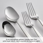 Karaca Red Carpet Collection Elegance New Thor V2 Platin 12 Kişilik 84 Parça Çatal Kaşık Bıçak Takımı