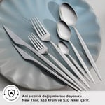 Karaca Red Carpet Collection Elegance New Thor V2 Platin 12 Kişilik 84 Parça Çatal Kaşık Bıçak Takımı