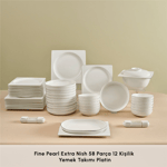 Karaca Red Carpet Collection Fine Pearl Extra Nish 58 Parça 12 Kişilik Yemek Takımı
