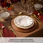Karaca Royal Bone Diana 55 Parça 12 Kişilik Yemek Takımı Gold