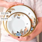 Karaca Royal Bone Golden Palms 55 Parça 12 Kişilik Yemek Takımı