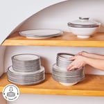 Karaca Royal Bone Kate 55 Parça 12 Kişilik Yemek Takımı Platin