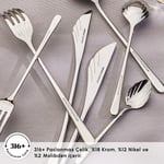 Karaca Seashell 316+ 12 Kişilik 84 Parça Çatal Kaşık Bıçak Takımı Platin
