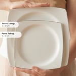 Karaca Square Bone Talia 60 Parça 12 Kişilik Yemek Takımı Platin