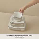 Karaca Square Bone Talia 60 Parça 12 Kişilik Yemek Takımı Platin