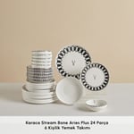 Karaca Stream Bone Aries Plus 24 Parça 6 Kişilik Yemek Takımı