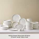 Karaca Stream Bone Astro Gold Logo 53 Parça 12 Kişilik Yemek Takımı