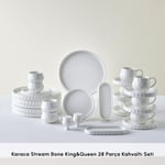 Karaca Stream Bone King & Queen 28 Parça 6 Kişilik Kahvaltı Takımı