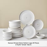 Karaca Stream Bone Saturn Logo 24 Parça 6 Kişilik Yemek Takımı