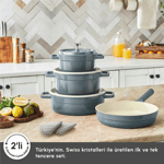 Karaca Swiss Crystal Neocast 7 Parça Döküm Tencere ve Tava Seti