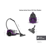 Karaca Vantuz Action Force X10 2 Lt Toz Torbasız Hazneli Elektrikli Süpürge 899 W