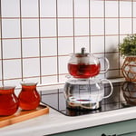 Karaca x Refika Gönlübol İndüksiyon Tabanlı Cam Mini Çaydanlık Takımı 0,6L & 1,5L