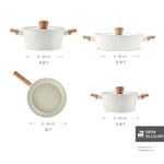 Karaca x Refika Swiss Crystal Almond Cream 7 Parça Tencere ve Tava Seti