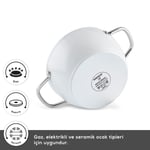 Karaca x Refika Swiss Crystal Creamy Metal Kulplu 7 Parça Tencere ve Tava Seti Krem