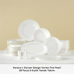 Karaca x Sarıyer Design Vortex Fine Pearl 28 Parça 6 Kişilik Yemek Takımı