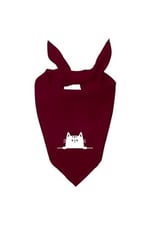 Kare Masum Kedi Tasarım Tek Renk Fular