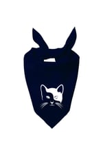 Kare Sevimli Kedi Tasarım Tek Renk Fular