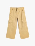 Kargo Kot Pantolon Bol Paça Pamuklu - Wide Leg Jean