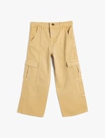 Kargo Kot Pantolon Bol Paça Pamuklu - Wide Leg Jean