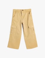 Kargo Kot Pantolon Bol Paça Pamuklu - Wide Leg Jean