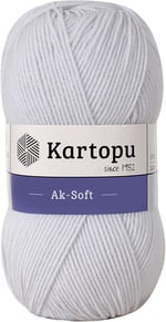 Kartopu Ak-Soft El Örgü İpliği 100 gr K992 Buz Gri