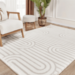 Kaşmir Halı 7/24 Plushy Runa Cream 80x300 cm