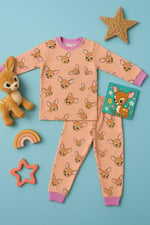Katia & Bony Kız Çocuk Köpek Baskılı Pijama Takımı, 3 Yaş, 22412K2034, Desenli, kız-çocuk