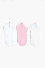 Katia & Bony Run 3'lü Çocuk Basic Patik Çorap Beyaz/Beyaz/Pembe 9-12 Yaş, 9-12 Yaş, KAT01K00084, WHITE/WHITE/PINK, kız-çocuk