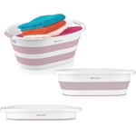 Katlanabilir Çamaşır Sepeti - Katlanır Çamaşır Sepeti - Gri - 54,5x39x8 CM - PP+ (Pembe)