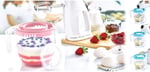 Kaymaz Ayaklı Ölçekli Kapaklı Mikser Kabı, 2200 ml, Pembe