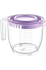 Kaymaz Ayaklı Ölçekli Kapaklı Mikser Kabı, 2200 ml, Pembe