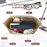 Keçe Çanta Düzenleyici, Longchamp Boy Çantalar için, Çok Cepli ve Büyük Kapasiteli, Kadınlar için Şık Organizer (Bej, Büyük Boy)