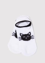 Kedi Baskılı Beyaz Babet Çorap 1911854-70094